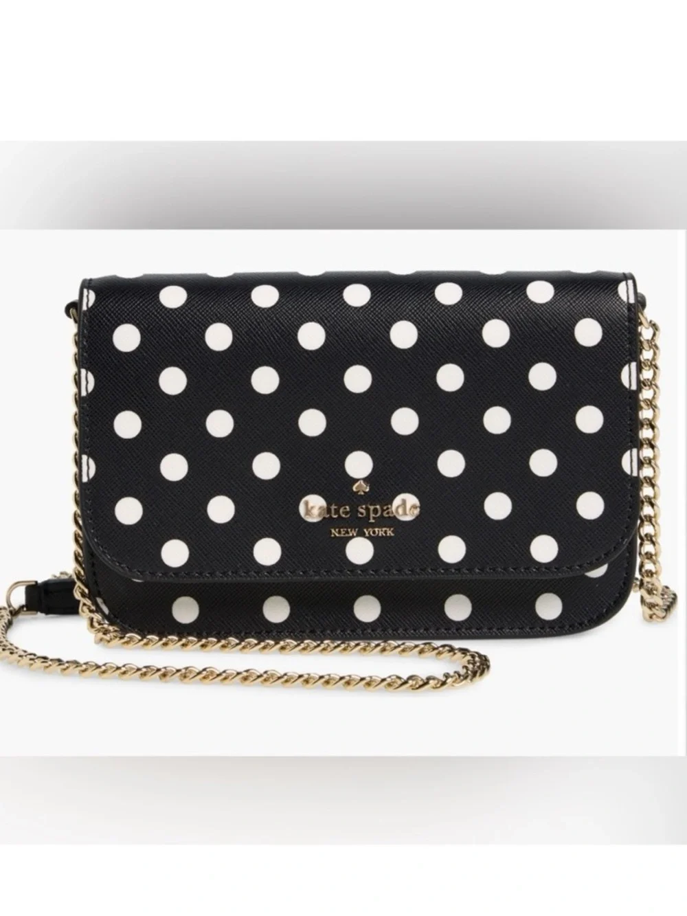 KATE SPADE Cheers
Crossbody Bag!Black & White PolkaDot Leather Purse w/GIFTBox! - Picture 3 of 10